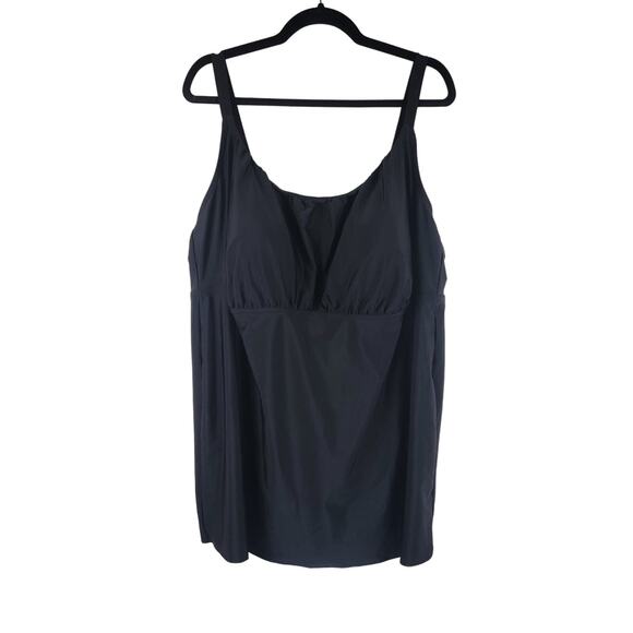 Ava & Viv Black Summer Poolside Bathing Suit Dress One Piece 26W NWOT - Picture 1 of 7